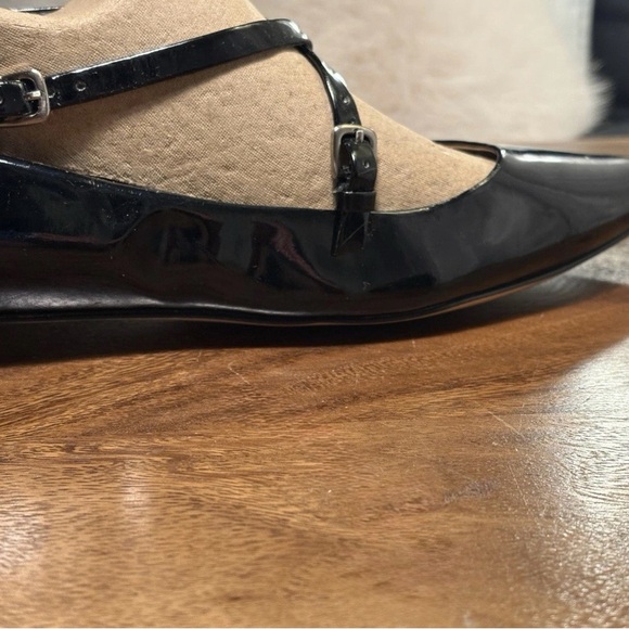 Nine West Anastasia Black Patent Leather Mary Jane Ballet Flat Pointy US Sz 10 - Picture 6 of 16